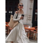 Woven shoulder tote bag